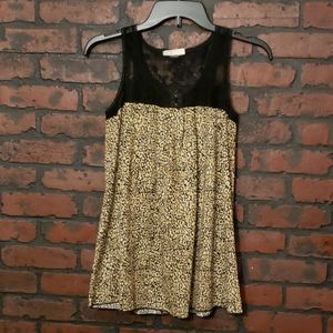 Lovely Belle Du Jour Animal Print Top Lace M